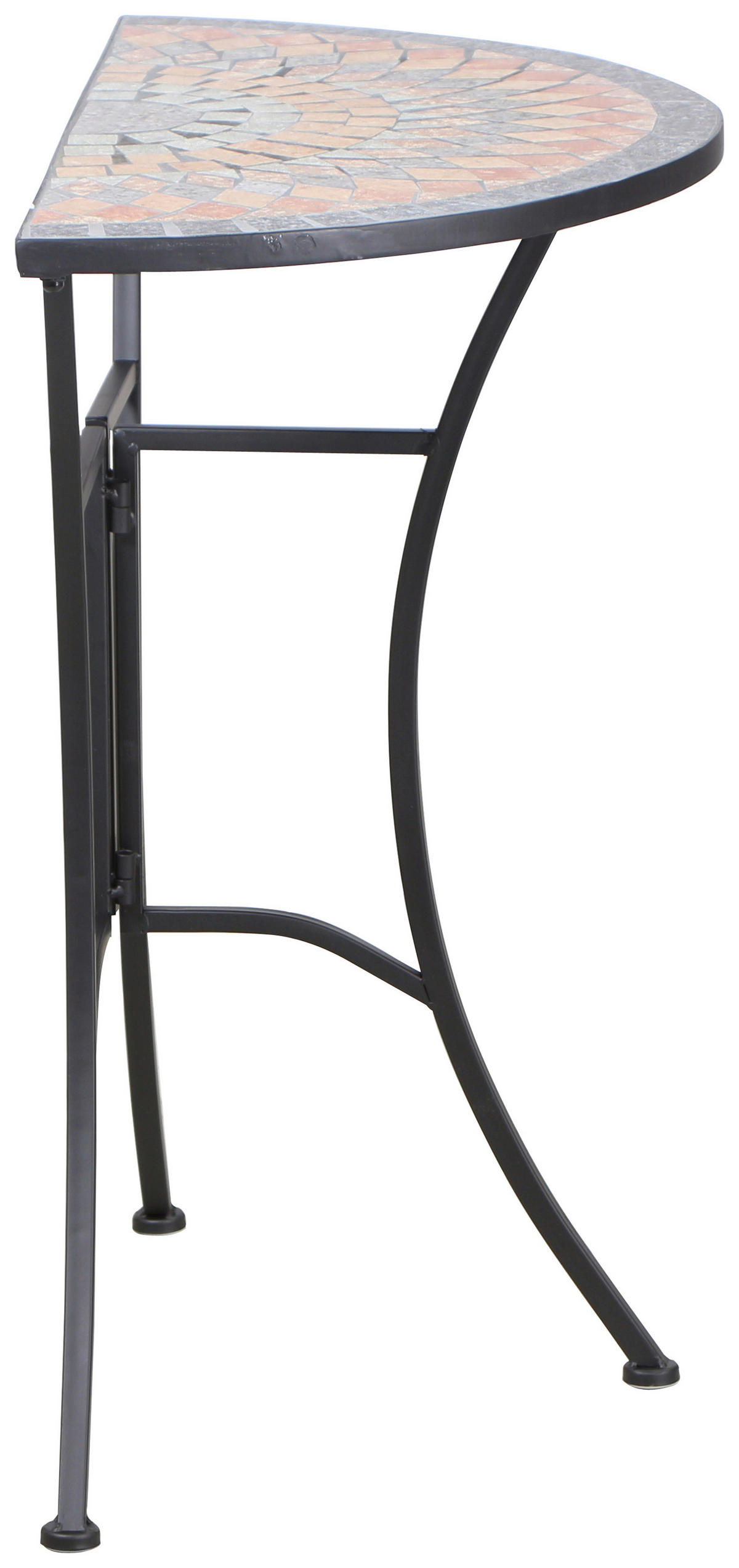 GARTENTISCH 70/35,5/71 cm Keramik formgebogen  - Multicolor/Schwarz, MODERN, Keramik/Metall (70/35,5/71cm) - Siena Garden