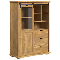 HIGHBOARD , 108/150/45 cm, 3 Schublade(n)  - Honig, KONVENTIONELL, Glas/Holz (108/150/45cm) - MID.YOU