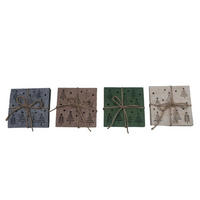 UNTERSETZER 4-teilig  - Creme/Braun, LIFESTYLE, Textil (10/10cm) - X-Mas
