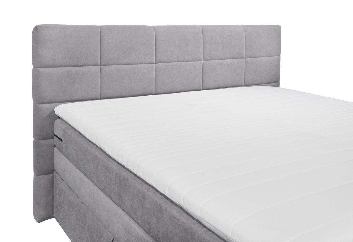 BOXSPRING KREVET    180/200 cm  - svijetlo siva, Konvencionalno, plastika (180/200cm) - MID.YOU