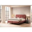 BOXSPRINGBETT 180/200 cm  in Bordeaux  - Chromfarben/Bordeaux, Basics, Leder/Holz (180/200cm) - Novel