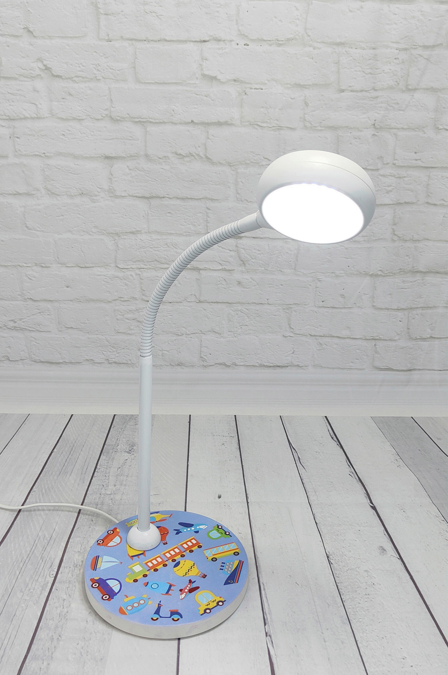 DĚTSKÁ STOLNÍ LAMPIČKA, 20/43/20 cm - bílá/vícebarevná, Basics, kov/kompozitní dřevo (20/43/20cm)