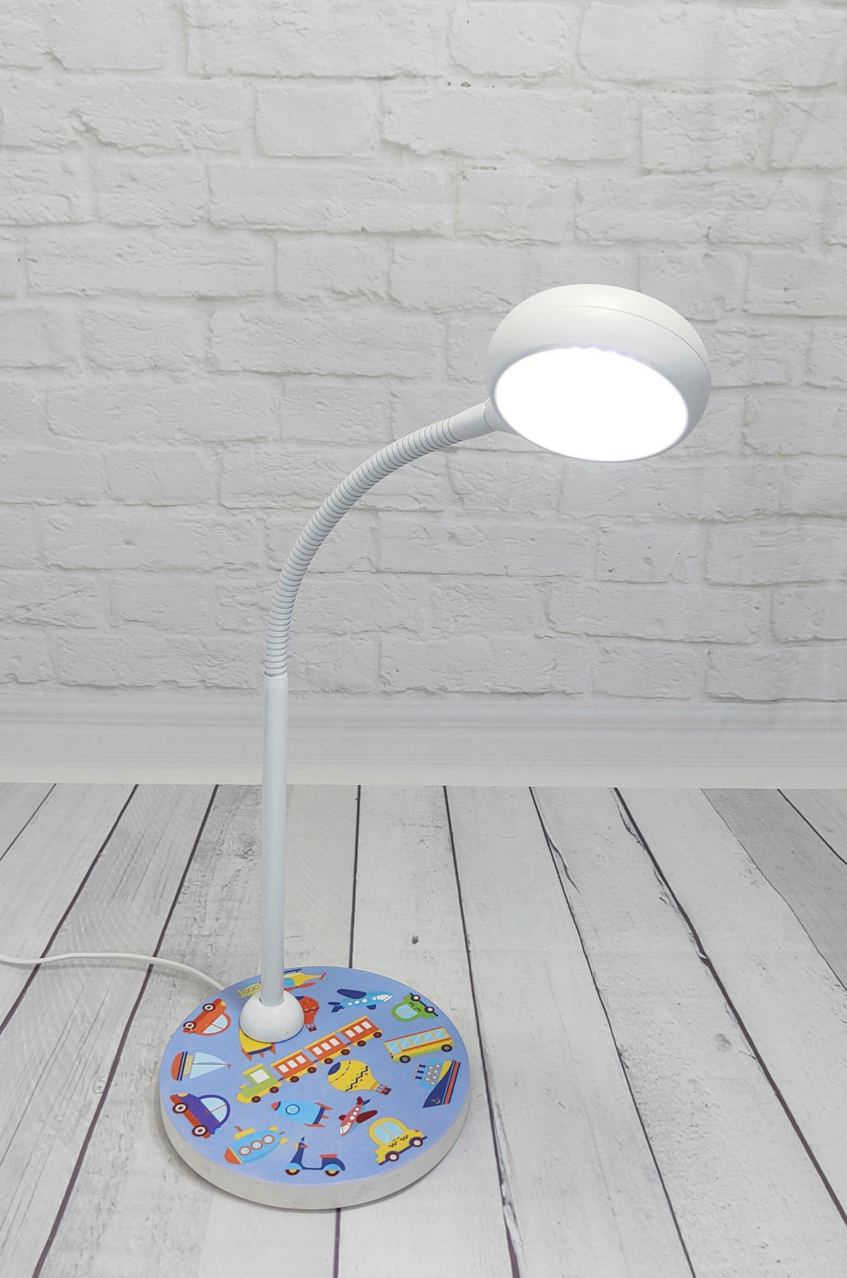 DĚTSKÁ STOLNÍ LAMPIČKA, 20/43/20 cm - bílá/vícebarevná, Basics, kov/kompozitní dřevo (20/43/20cm)