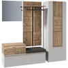 GARDEROBE 4-teilig  in 208/194/42,9 cm  - Wildeiche/Weiß, Design, Glas/Holz (208/194/42,9cm) - Voglauer