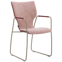 ARMLEHNSTUHL  in beflockt Echtleder pigmentiert  - Beige/Altrosa, Design, Leder/Textil (48/91/60cm) - Bert Plantagie