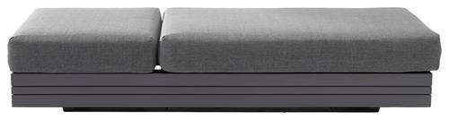 LOUNGESOFA  - Dunkelgrau/Graphitfarben, Design, Textil/Metall (198/40/74/81cm) - Zebra 