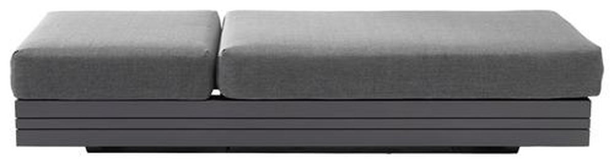 LOUNGESOFA  - Dunkelgrau/Graphitfarben, Design, Textil/Metall (198/40/74/81cm) - Zebra 
