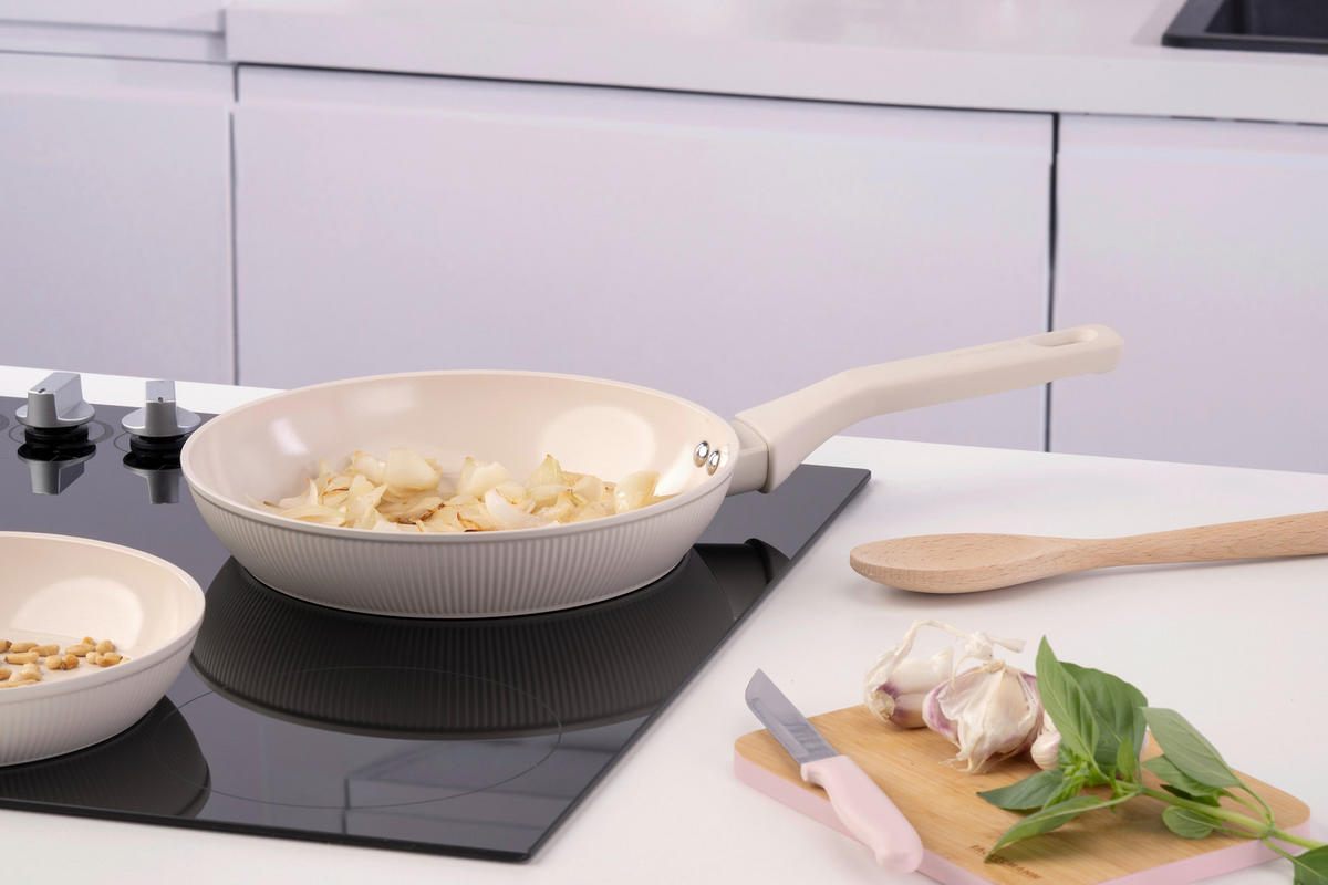 BRATPFANNE Pamela Reif Serie SHELL Keramikbeschichtung 24 cm  - Beigebraun, Basics, Metall (24cm) - Fackelmann