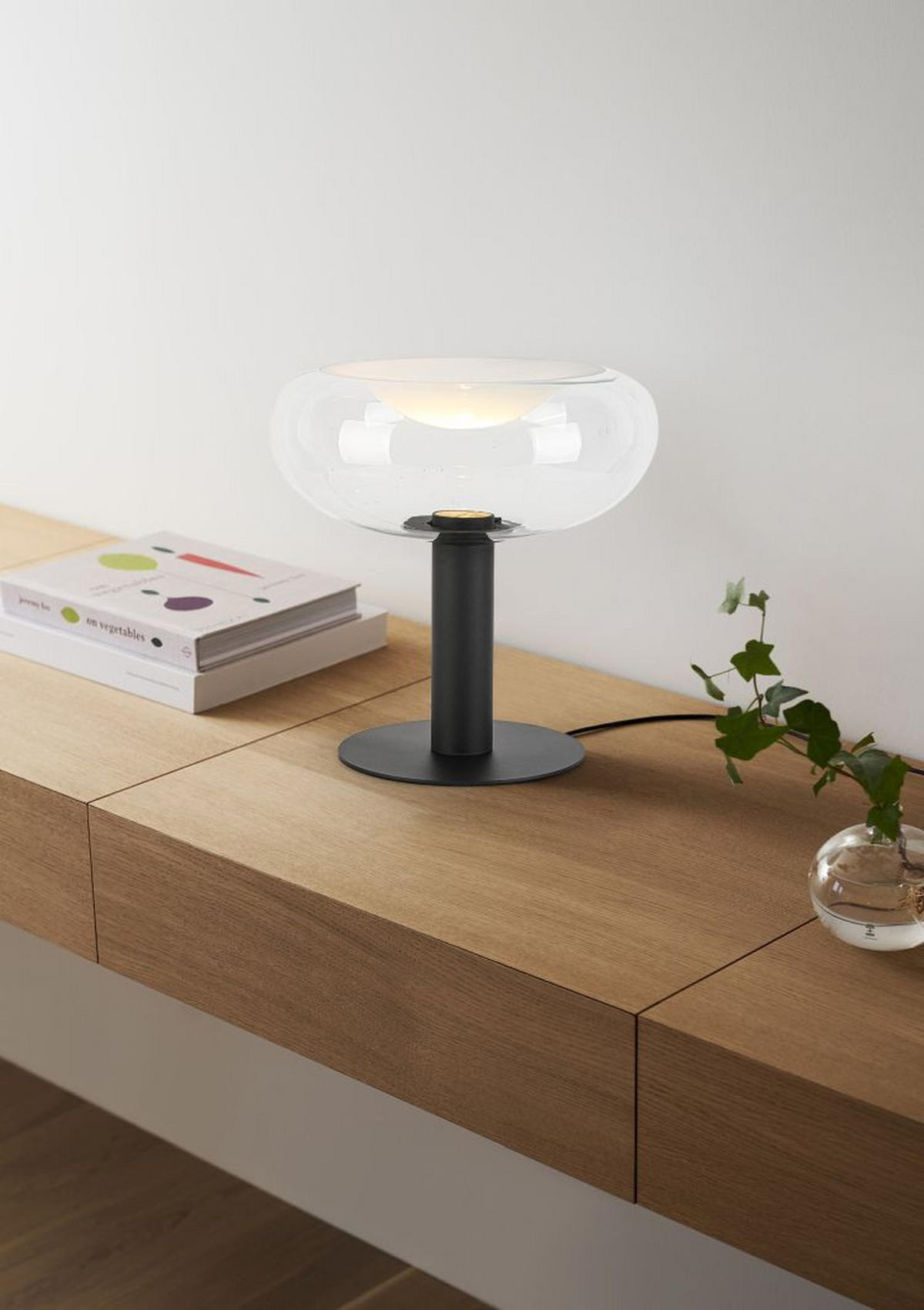 STOLNÍ LAMPA, GU10, 37/37 cm  - černá, Design, kov/sklo (37/37cm) - Dieter Knoll