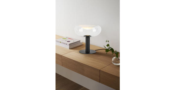TISCHLEUCHTE 37/37 cm - Schwarz, Design, Glas/Metall (37/37cm) - Dieter Knoll