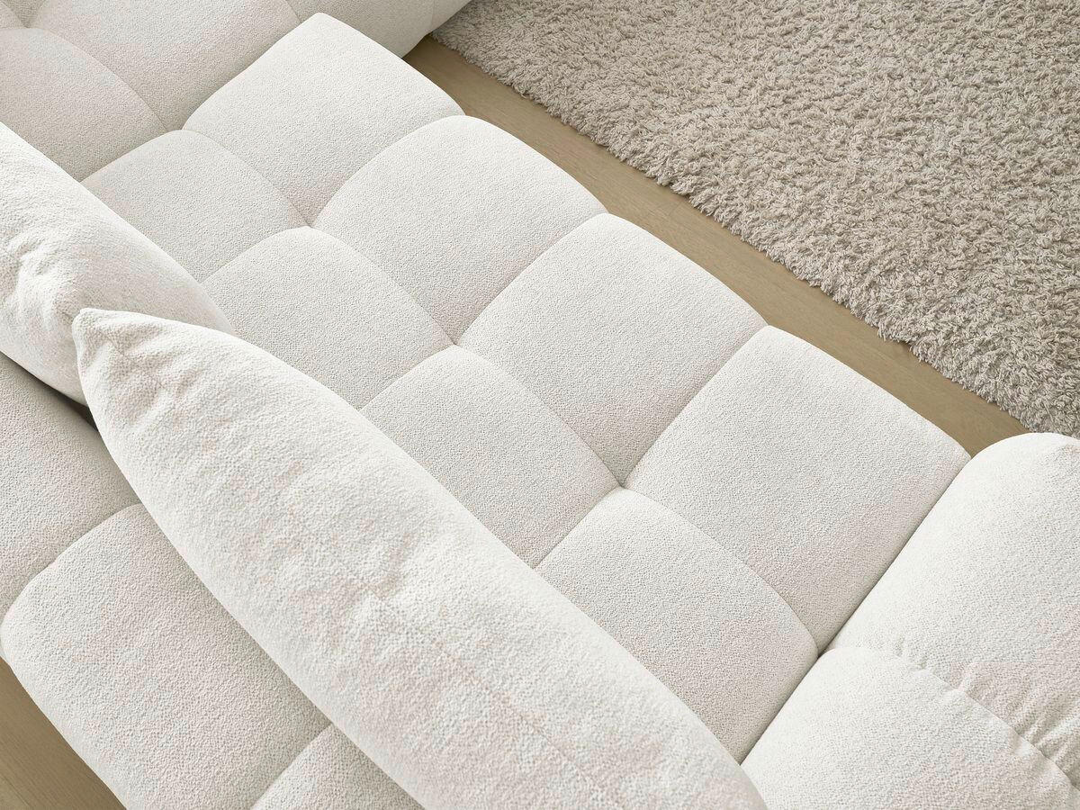 ECKSCHLAFSOFA EVEREST  mit Rücken echt, Armteil links, Armteil rechts Flachgewebe Weiß  - Schwarz/Weiß, MODERN, Kunststoff/Textil (320/212cm)