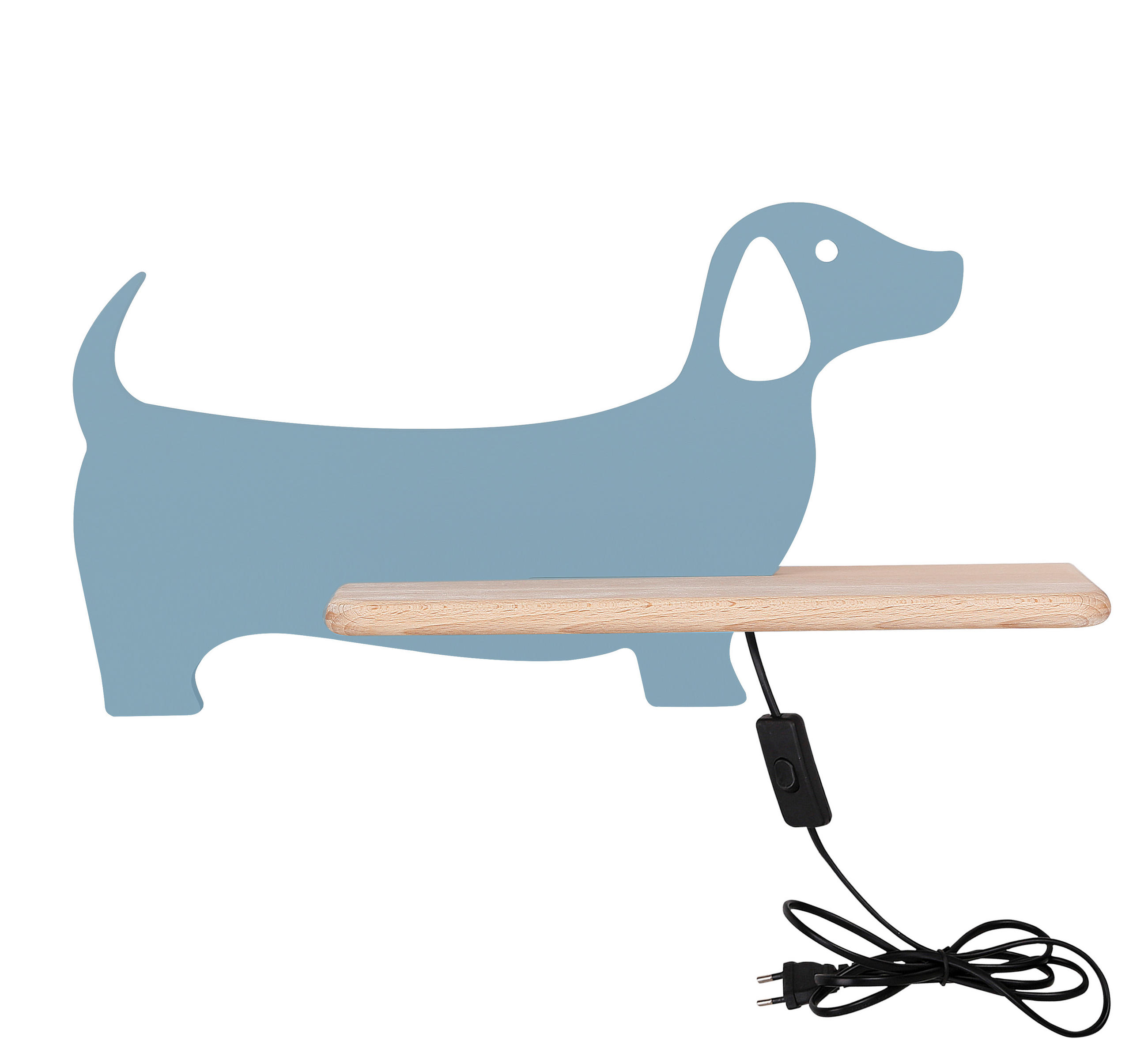 KINDERWANDLEUCHTE Dog 36.5/12/18.5 cm  - Hellblau, KONVENTIONELL, Holz/Holzwerkstoff (36.5/12/18.5cm)