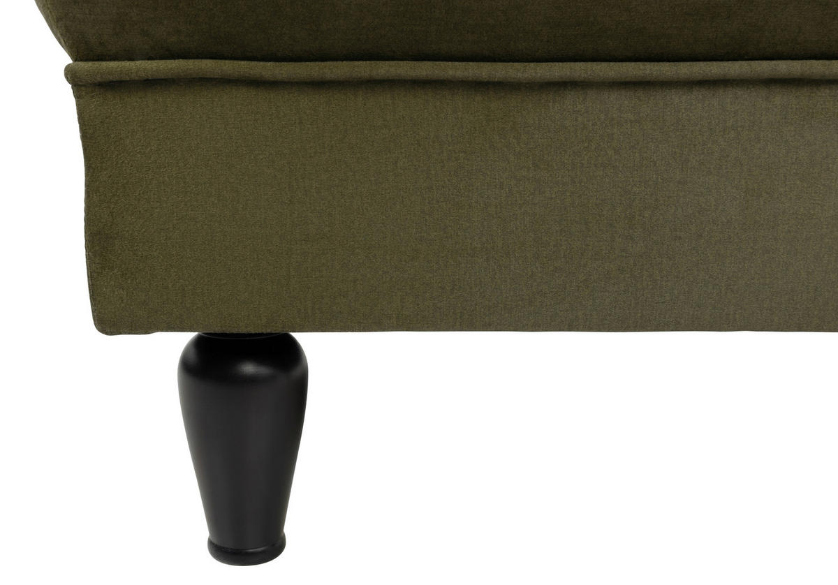 HOCKER in Textil Olivgrün  - Schwarz/Olivgrün, Design, Holz/Textil (82/44/82cm) - MID.YOU