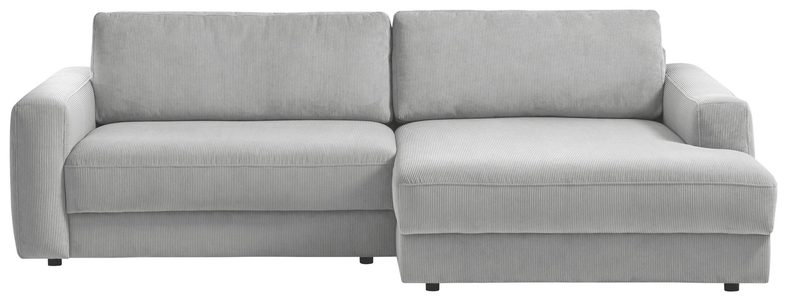 ECKSOFA BOURBON Grau Cord  - Schwarz/Grau, MODERN, Textil (250/176cm) - Trendmanufaktur