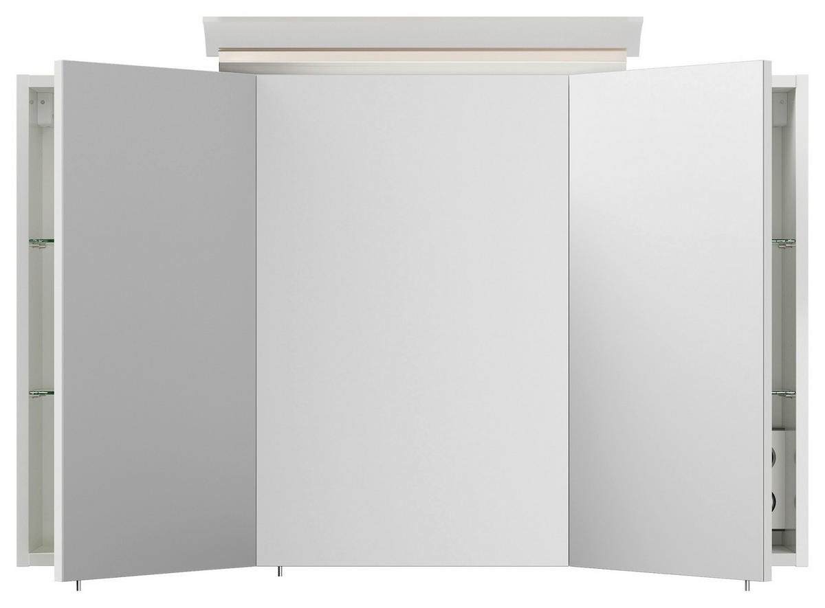 SPIEGELSCHRANK 100/62/17 cm  - Weiß Hochglanz, MODERN, Glas/Holzwerkstoff (100/62/17cm) - MID.YOU