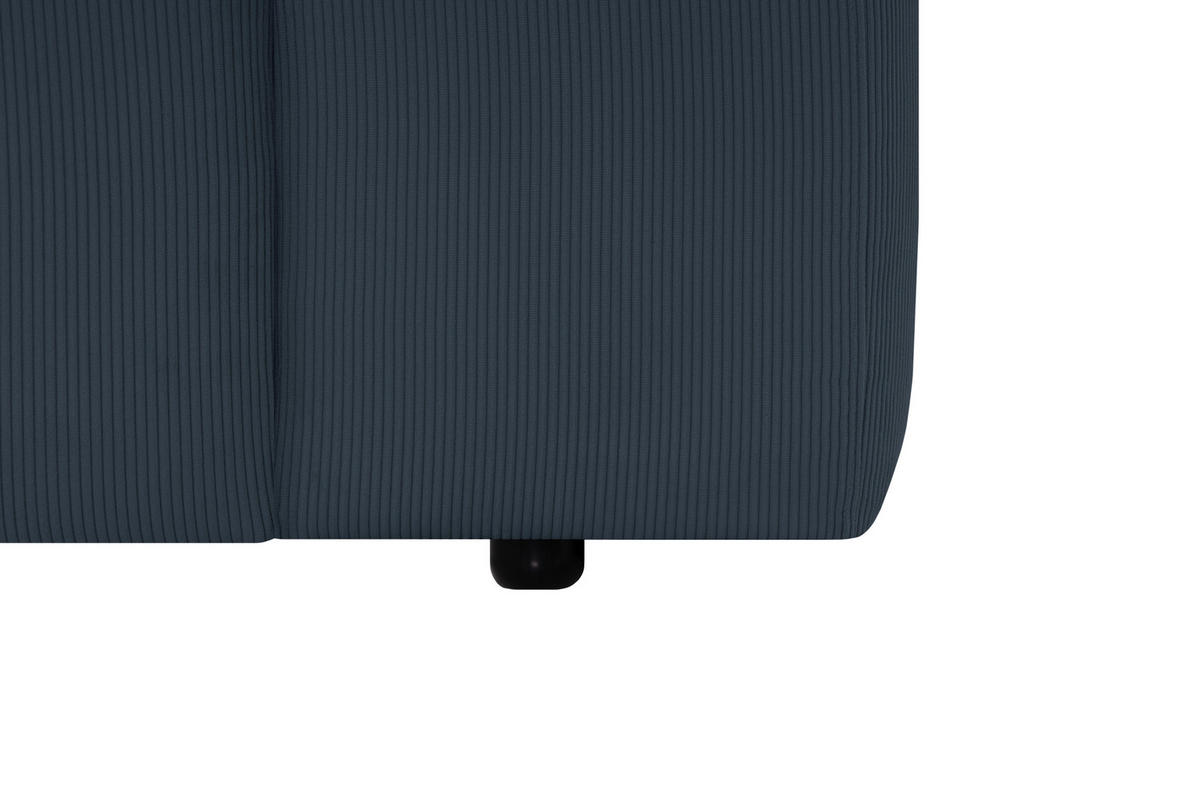 ECKSOFA in Cord Blau  200/304 cm  - Blau/Schwarz, Design, Kunststoff/Textil (200/304cm) - MID.YOU