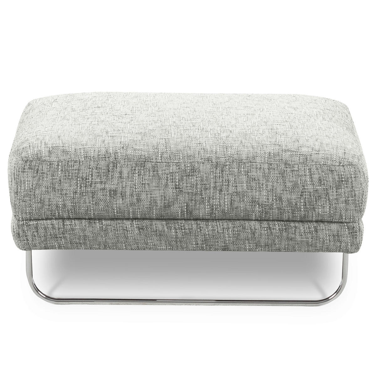 HOCKER Textil Grau  - Chromfarben/Grau, Design, Textil/Metall (96/45/80cm) - Livetastic