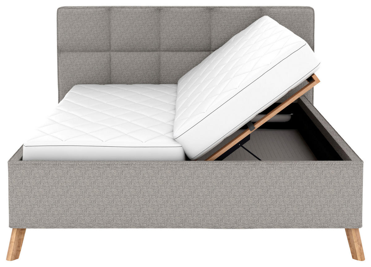 POLSTERBETT Bettkasten, motorische Verstellbarkeit, Fernbedienung, Lattenroste, Matratzen 180/200 cm  in Grau  - Schwarz/Weiß, KONVENTIONELL, Holz/Textil (180/200cm) - Musterring