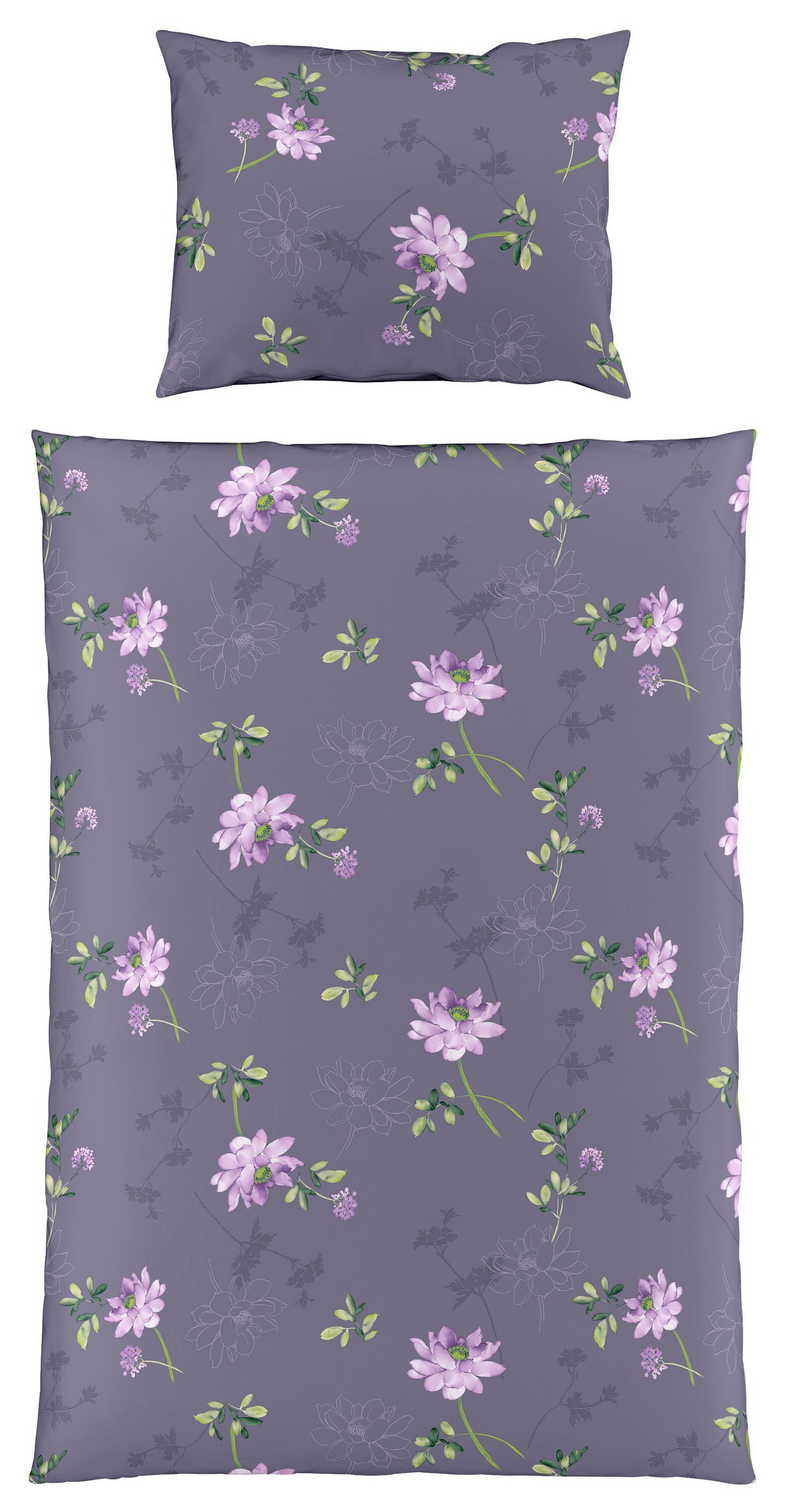 BETTWÄSCHE Makosatin 140/200 cm  - Lila/Mauve, Basics, Textil (140/200cm) - Fleuresse
