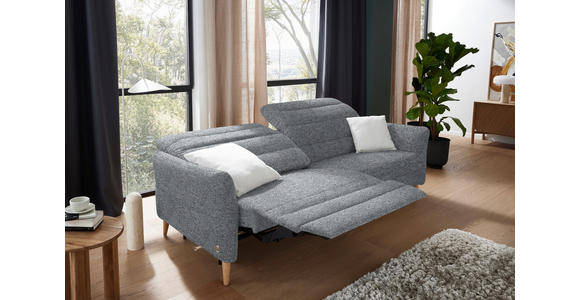 2-SITZER-SOFA in Webstoff Blaugrau - Eiche Bianco/Blaugrau, Design, Holz/Textil (234-262/84/112cm) - Dieter Knoll
