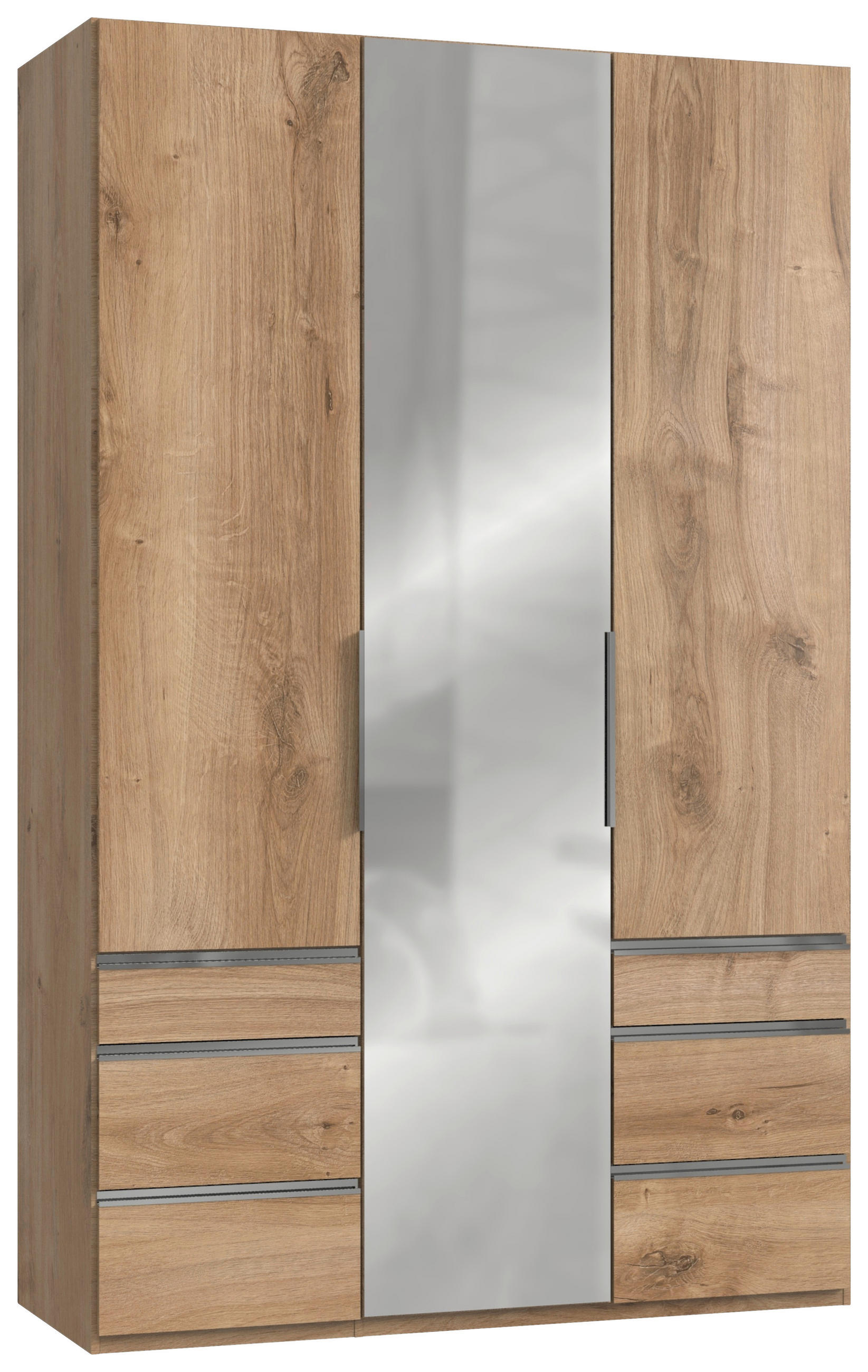 DREHTÜRENSCHRANK in Eichefarben  - Chromfarben/Eichefarben, Modern, Holzwerkstoff (150/236/58cm) - MID.YOU
