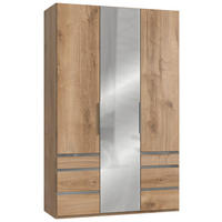 DREHTÜRENSCHRANK 150/236/58 cm 3-türig Eichefarben  - Chromfarben/Eichefarben, MODERN, Holzwerkstoff (150/236/58cm) - MID.YOU