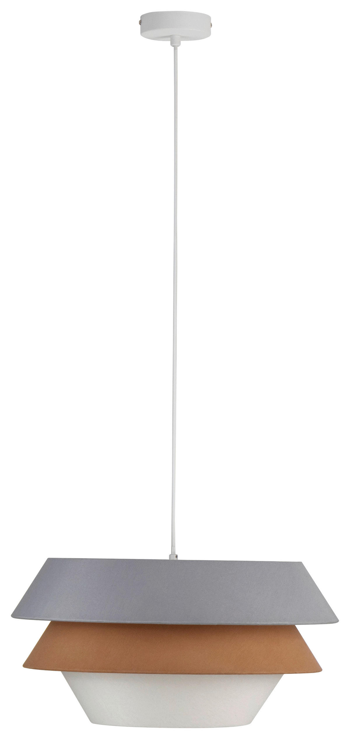 HÄNGELEUCHTE 50/130 cm  - Weiß/Grau, Trend, Kunststoff/Textil (50/130cm) - Collett's Monde