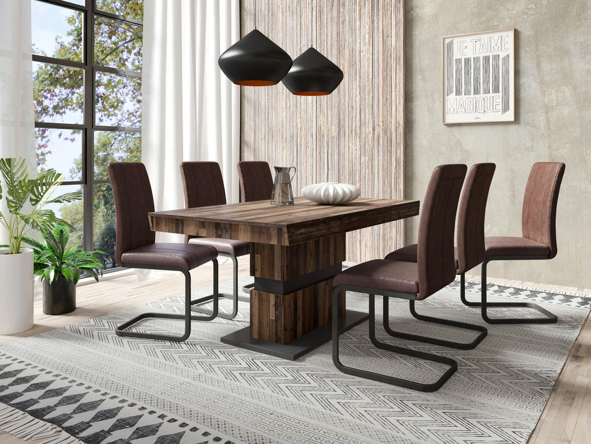 ESSTISCH in Holzwerkstoff 160/90/75 cm  - Anthrazit/Dunkelbraun, MODERN, Holzwerkstoff (160/90/75cm) - MID.YOU