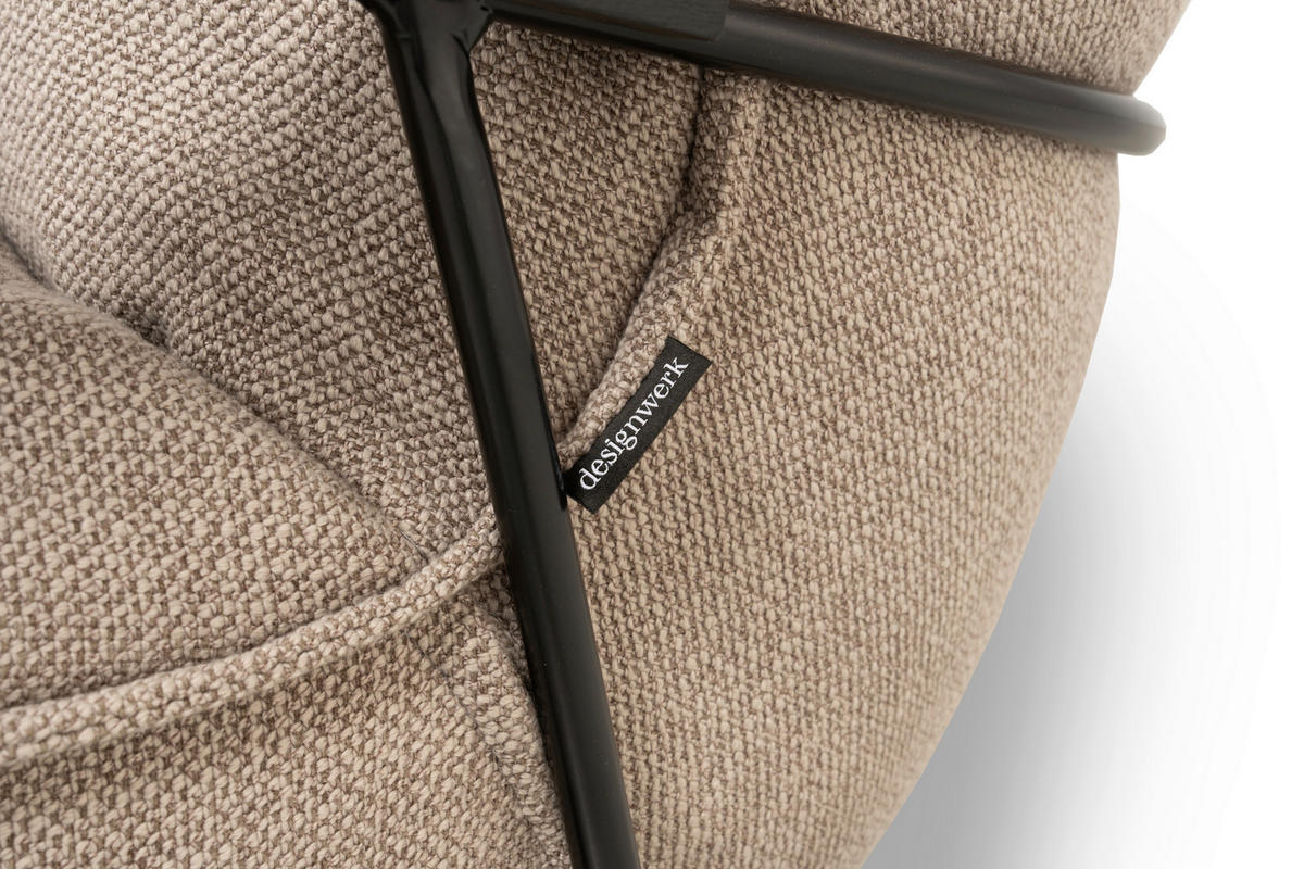 SCHAUKELSESSEL in Flachgewebe Taupe  - Eiche dunkel/Taupe, MODERN, Holz/Textil (86/82/110cm) - Designwerk