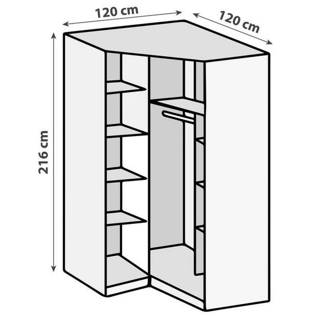 Thumbnail - Mid.you Eckschrank Wimex Level 36C, Grau, Eiche, Metall, 8 Fächer, 120x216x120 cm, BQ - Bündnis für Qualität, Made in Ge...