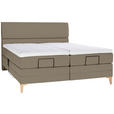 BOXSPRINGBETT 200/200 cm  in Graubraun  - Eichefarben/Graubraun, KONVENTIONELL, Holz/Textil (200/200cm) - Voleo