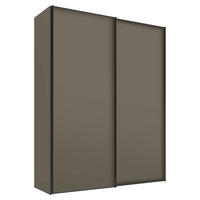 SCHWEBETÜRENSCHRANK  in Mokka  - Graphitfarben/Mokka, Design, Holzwerkstoff/Metall (200/222/68cm) - Moderano