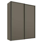 SCHWEBETÜRENSCHRANK  in Mokka  - Graphitfarben/Mokka, Design, Holzwerkstoff/Metall (225/222/68cm) - Moderano