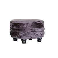 HOCKER in Textil Dunkelgrau  - Dunkelgrau/Schwarz, Romantik / Landhaus, Holz/Textil (74/50/74cm) - Landscape