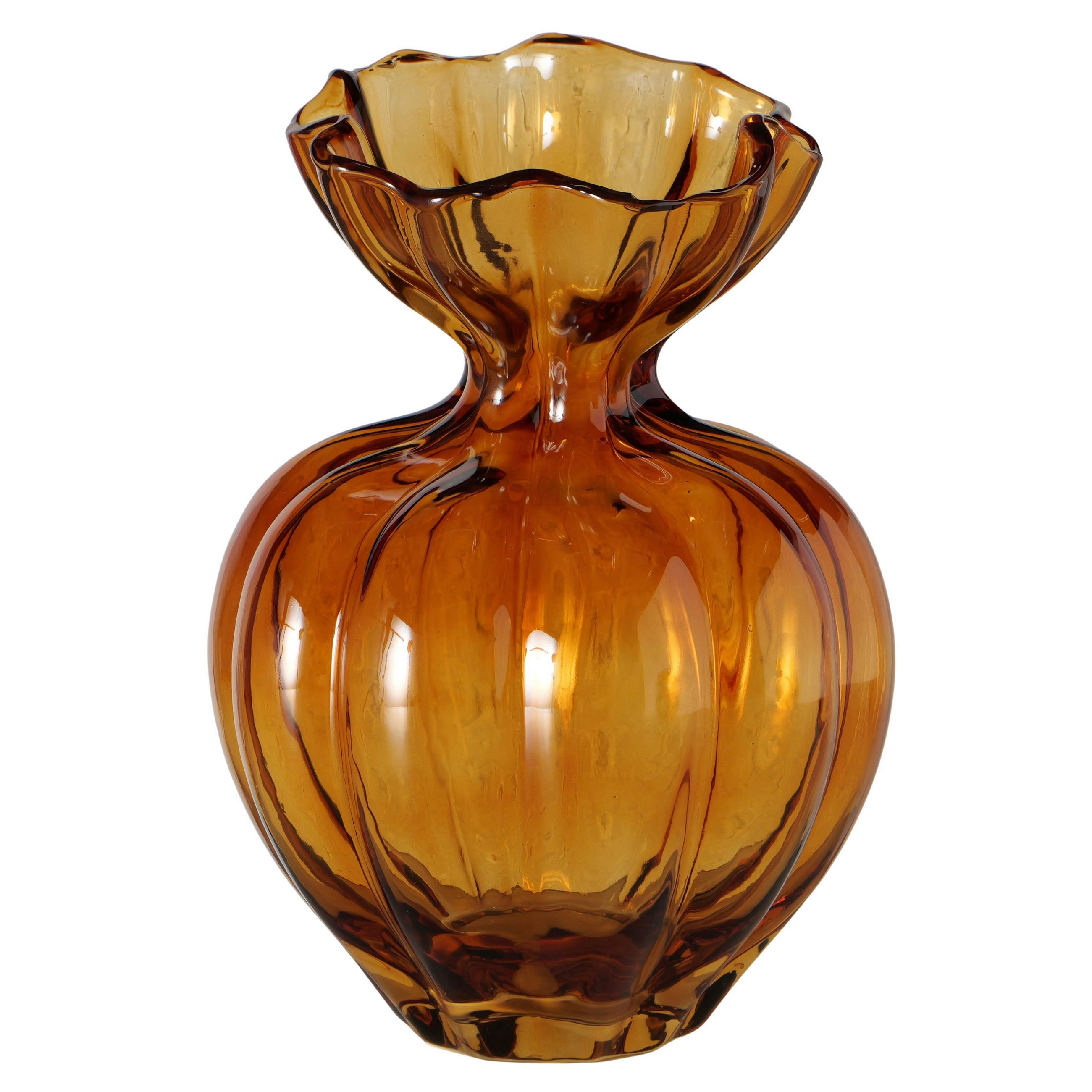 VASE  - Braun, LIFESTYLE, Glas (17,9/25cm)