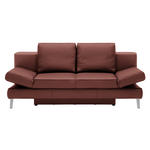 SCHLAFSOFA  in Echtleder Weinrot  - Chromfarben/Weinrot, Design, Leder/Metall (200/85/90cm) - Novel