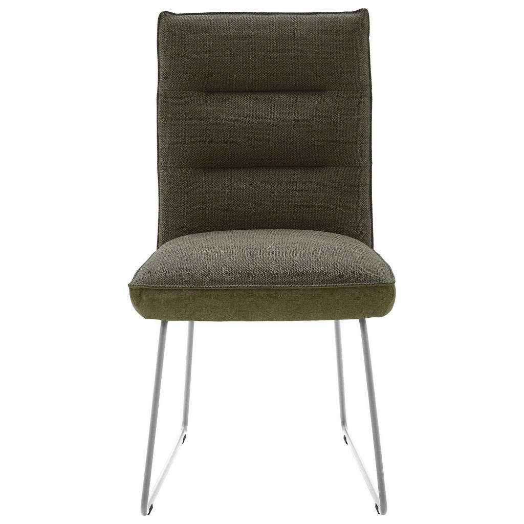 Thumbnail - Dieter Knoll Stuhl, Grün, Edelstahl, Metall, Textil, Kufe, 49x93x59 cm, Goldenes M, Beinauswahl, Lederauswahl, Stoffausw...