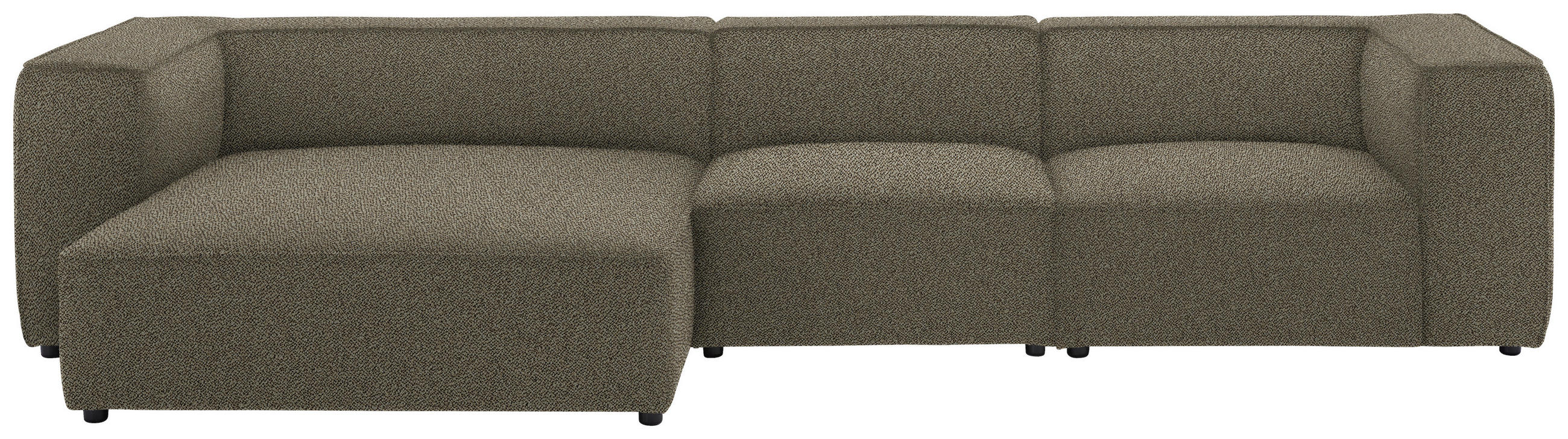 ECKSOFA in Flachgewebe Sandfarben  164/341 cm  - Sandfarben/Schwarz, Design, Kunststoff/Textil (164/341cm) - W.Schillig
