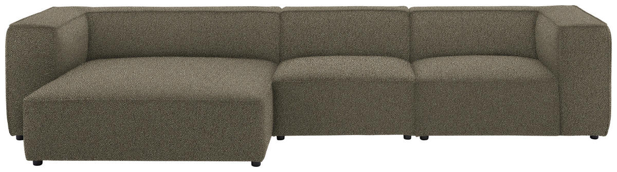 ECKSOFA in Flachgewebe Sandfarben  164/341 cm  - Sandfarben/Schwarz, Design, Kunststoff/Textil (164/341cm) - W.Schillig