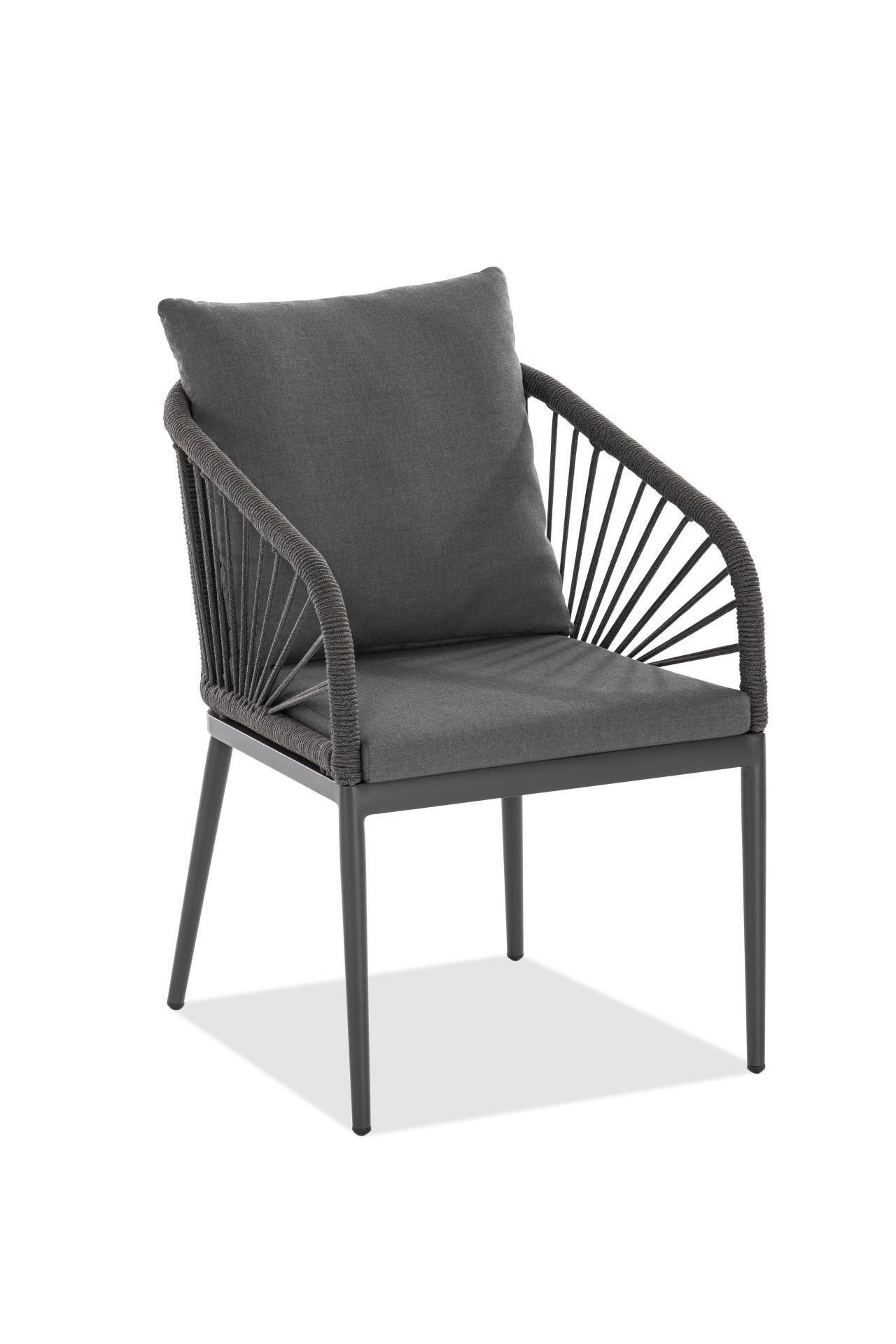 GARTENSESSEL Metall, Textil Anthrazit, Dunkelgrau  - Dunkelgrau/Anthrazit, Design, Textil/Metall (56/87/63cm)