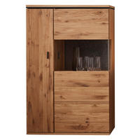 HIGHBOARD  90,2/141,7/37,4 cm  - Eichefarben/Anthrazit, KONVENTIONELL, Glas/Holz (90,2/141,7/37,4cm) - Linea Natura