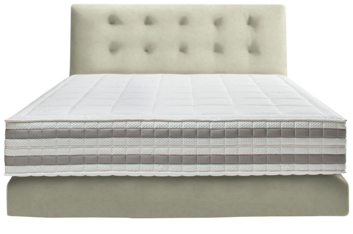 BOXSPRINGBETT 160/200 cm  in Ecru  - Ecru, KONVENTIONELL, Holz/Textil (160/200cm) - Dieter Knoll