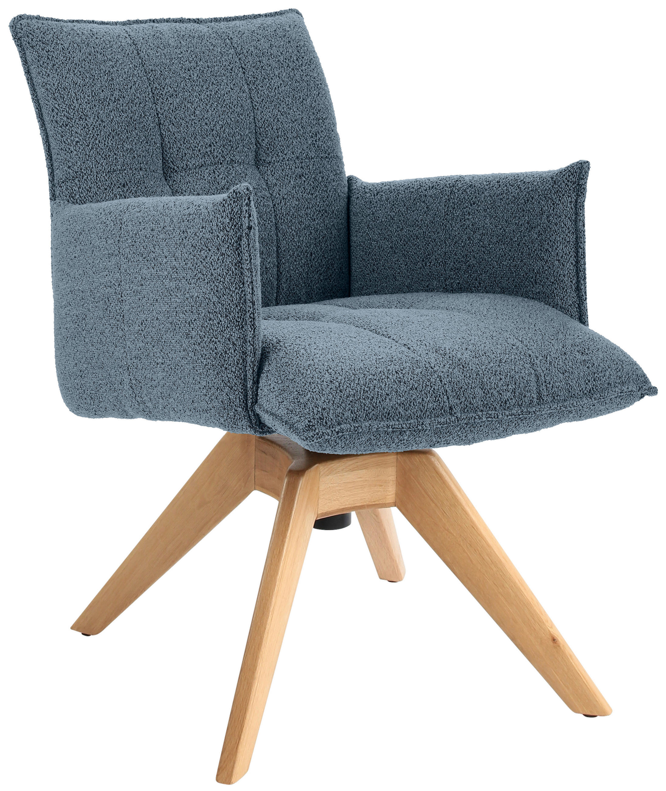 ARMLEHNSTUHL  in Webstoff  - Blau/Eichefarben, Design, Holz/Textil (57/86/65cm) - Valnatura