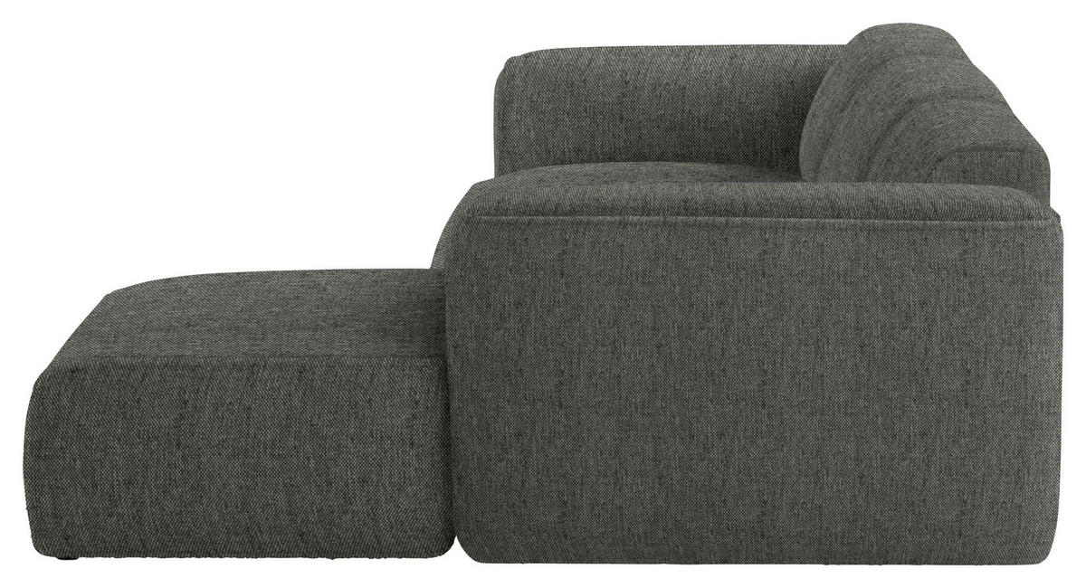 ECKSOFA Dunkelgrün Webstoff Rücken echt  - Dunkelgrün/Schwarz, Design, Kunststoff/Textil (290/171cm) - home24
