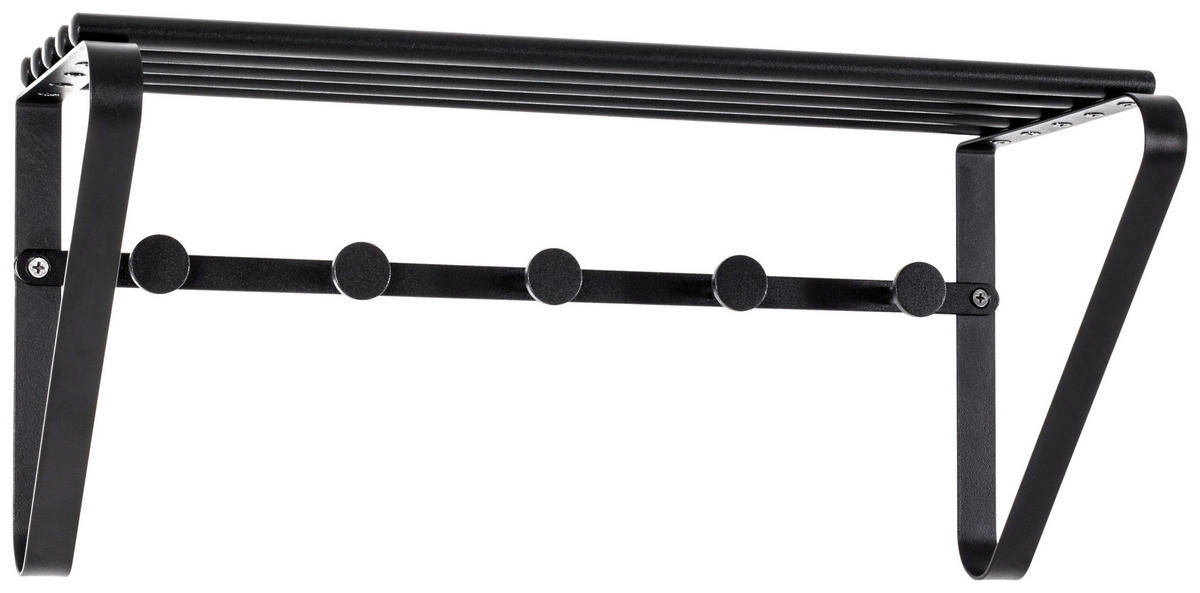 WANDGARDEROBE  in Schwarz  - Schwarz, Design, Metall (48/20/18cm)