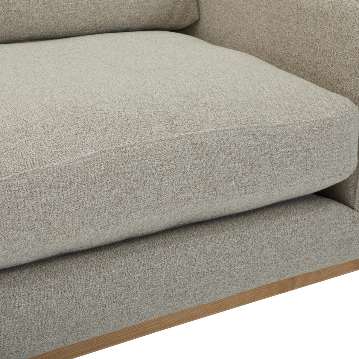 ECKSOFA WIENER GEFLECHT Beige, Creme Flachgewebe  - Beige/Creme, LIFESTYLE, Holz/Kunststoff (294/294cm) - Livetastic