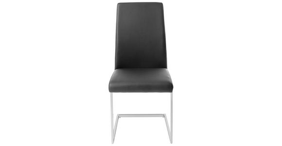 SCHWINGSTUHL in Metall, Textil Chromfarben, Schwarz - Chromfarben/Schwarz, Design, Textil/Metall (45/96/58,5cm) - Xora