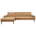 ECKSOFA  in Echtleder Honig  - Schwarz/Honig, Design, Leder/Metall (180/310cm) - Dieter Knoll