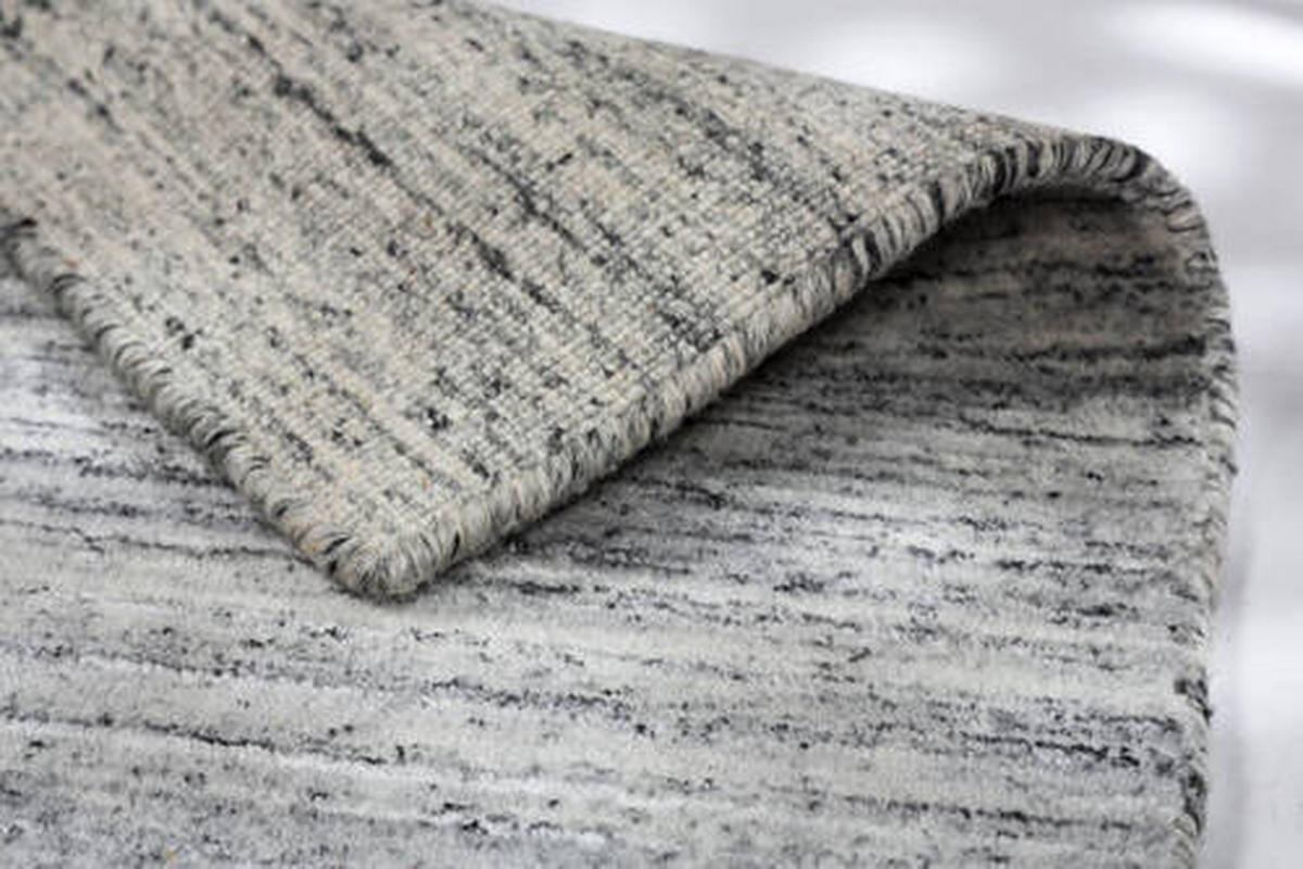 HANDWEBTEPPICH 140/200 cm Anthrazit, Weiß  - Anthrazit/Weiß, KONVENTIONELL, Textil (140/200cm)