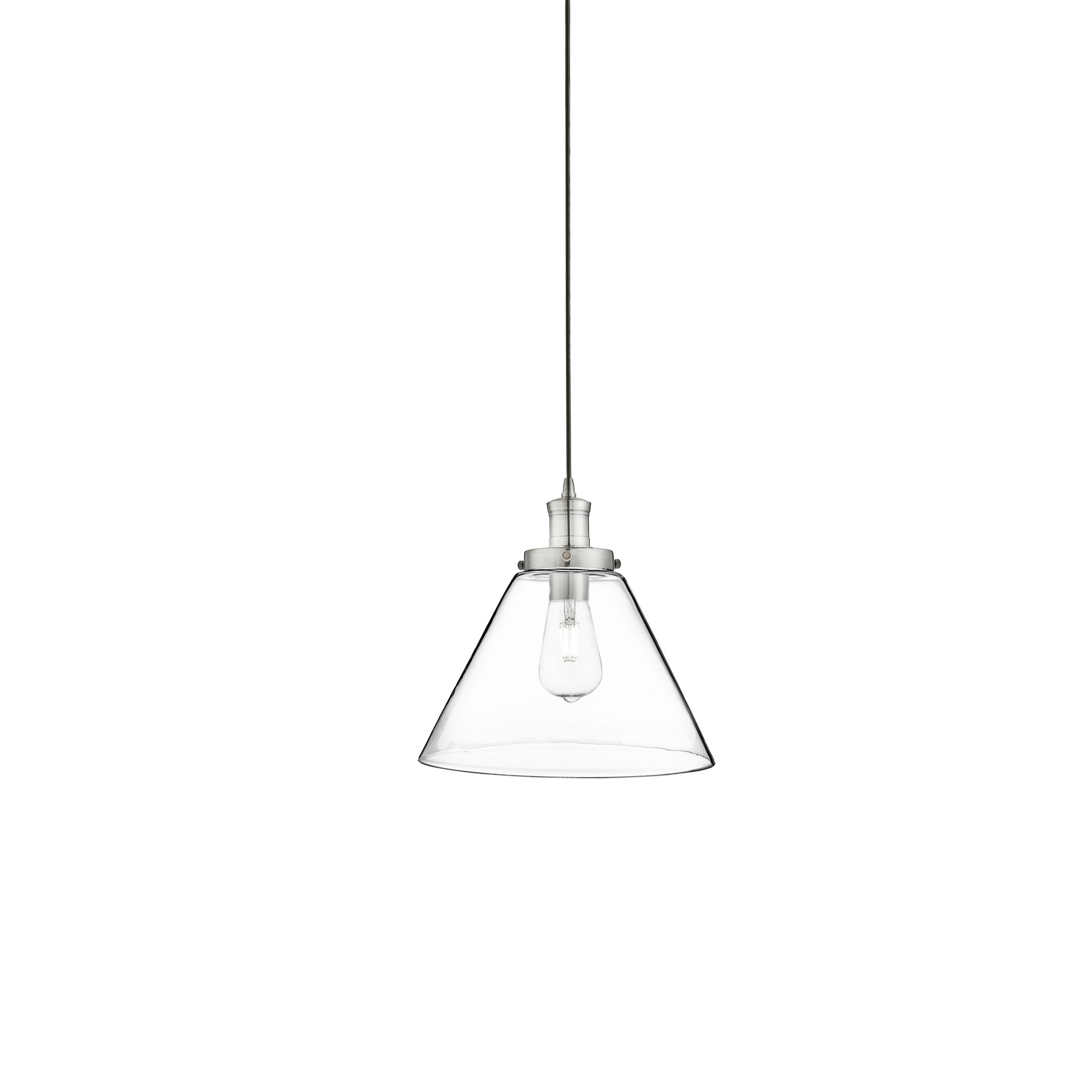 Searchlight Hängeleuchte Pyramid Pendant Klar, Silber 28 cm